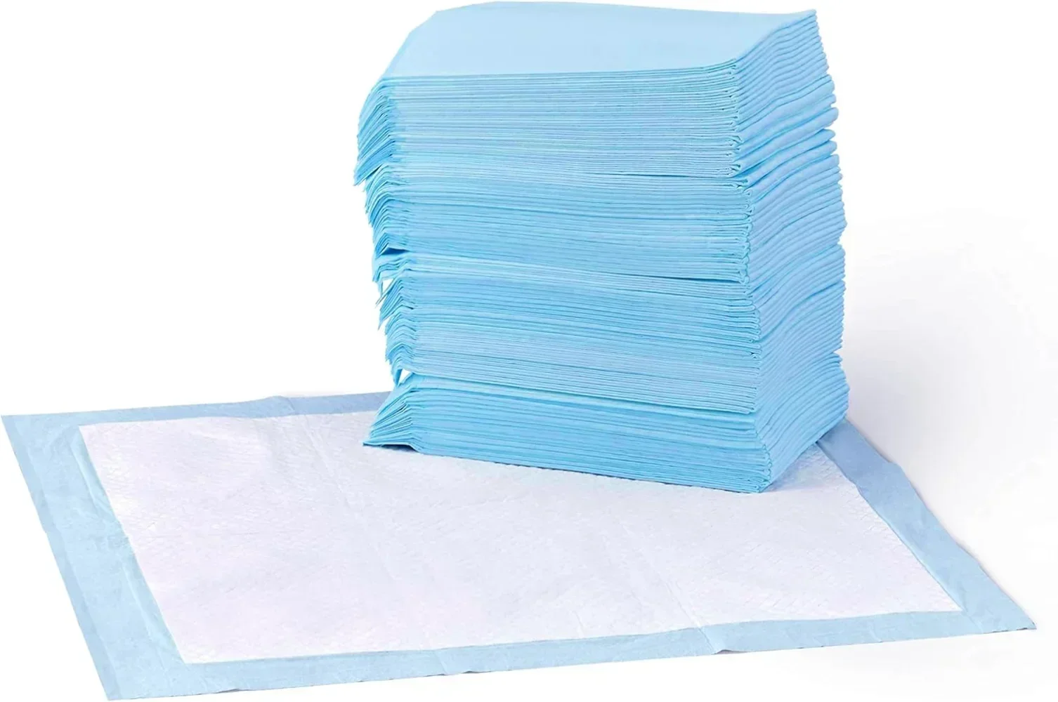 

Quick-Dry Leak-Proof Dog Pee Pads (22x22", Blue/White, 50-Pack) for Potty Training, Standard Absorbency