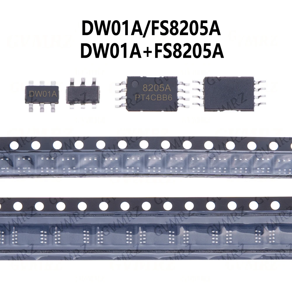 100PCS ( DW01+ 8205A ) Each 100pcs FS8205A FS8205 Combination SOT23-6 TSSOP8 Battery Protection Chip IC FS8205A FS8205