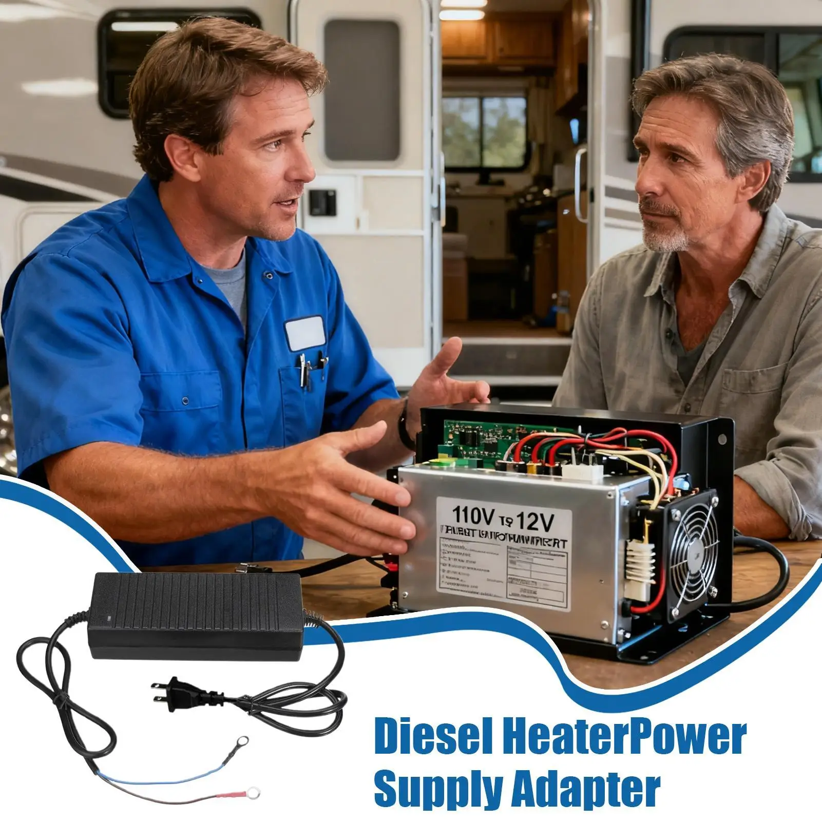 Power Supply For Diesel Heater Plug In Inverter Power 110 To 12 Volt Converter For Heater RV Camper Van Truck Vehicle Camping