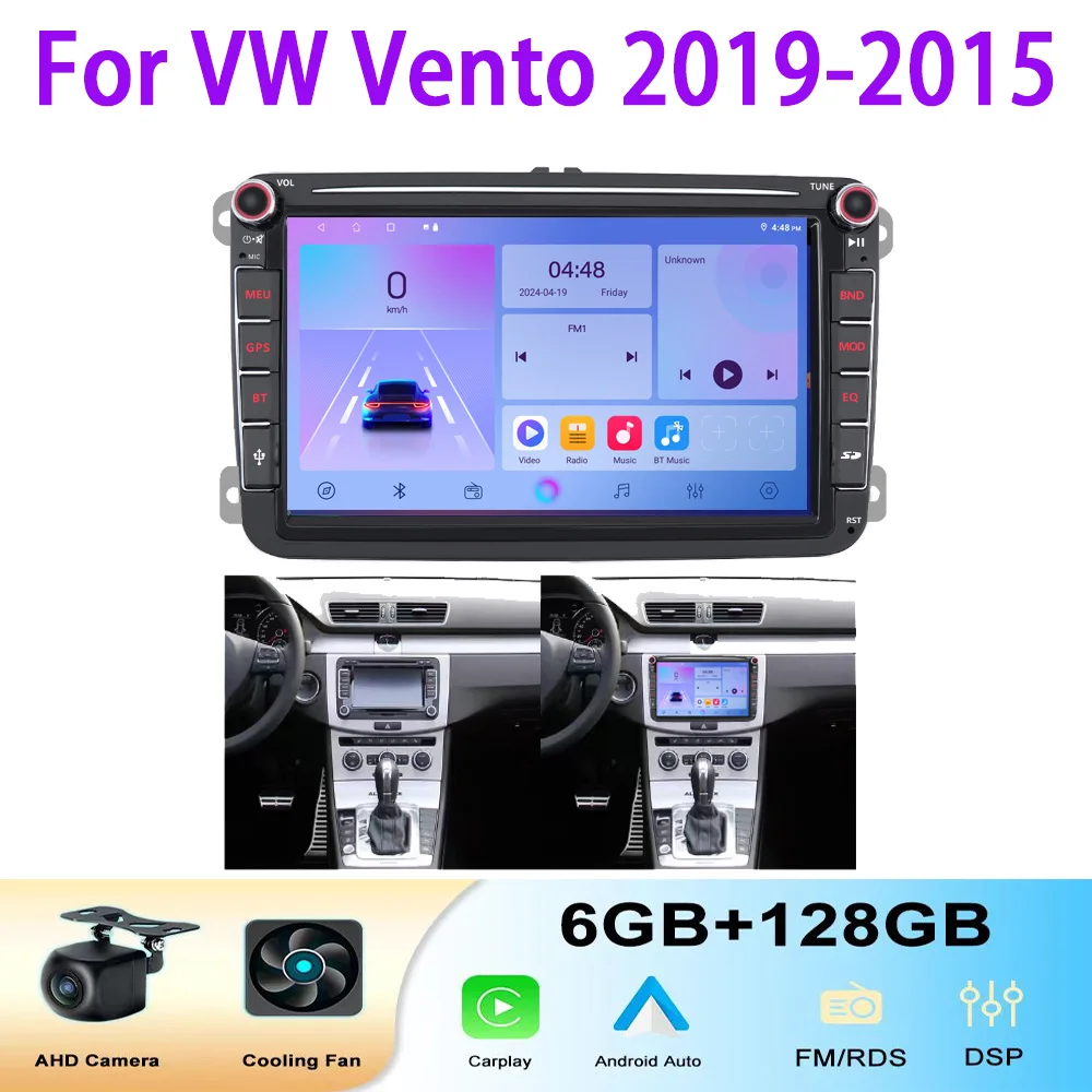 

8" Car Stereo Radio For VW Vento 2019-2015 Carplay Android Auto Head Unit WIFI BT GPS Navi Reversing Image Multimedia Player