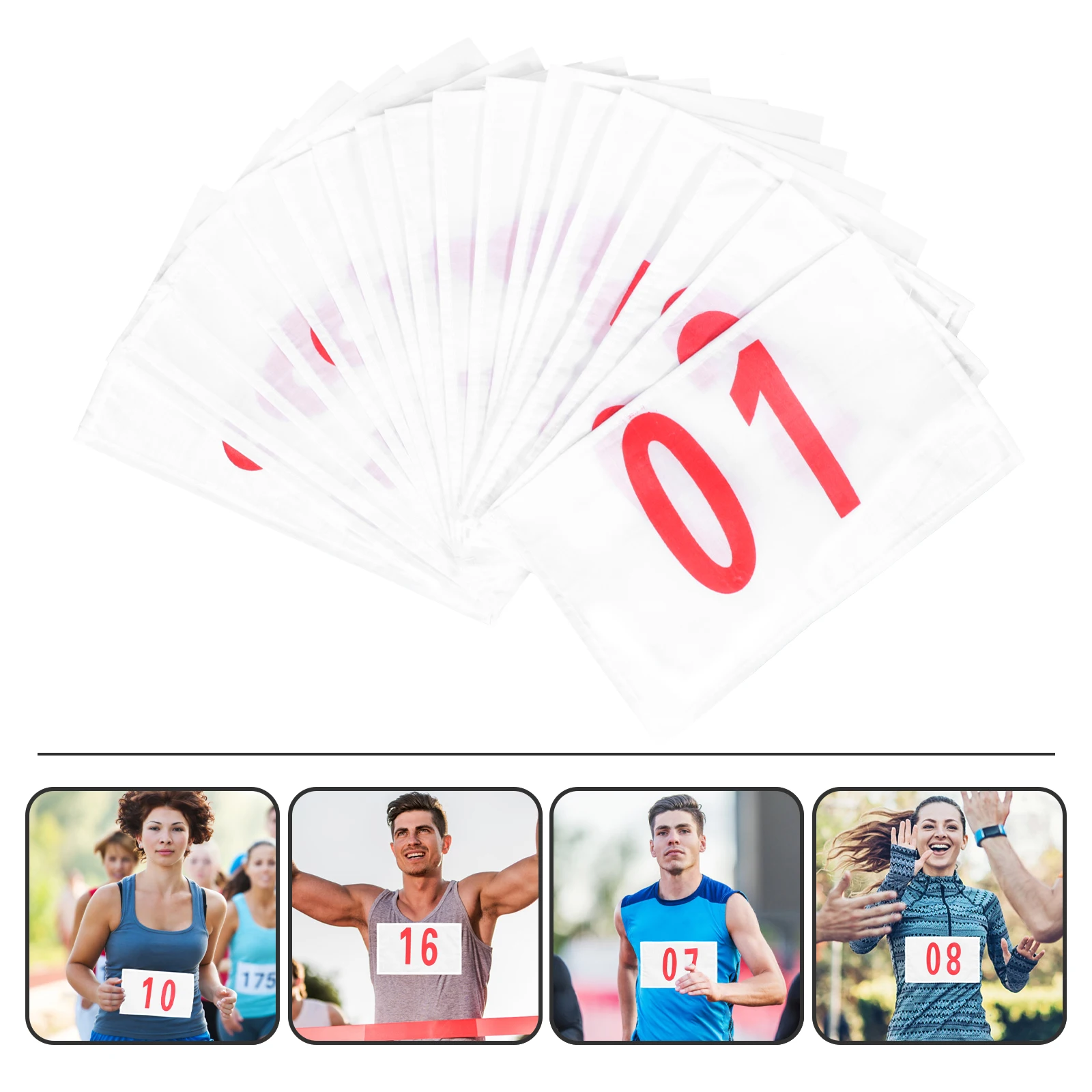 20pcs Number Cloth School Athletic Bibs Running Race Sports Bike All Weather Polyester Cotton Display