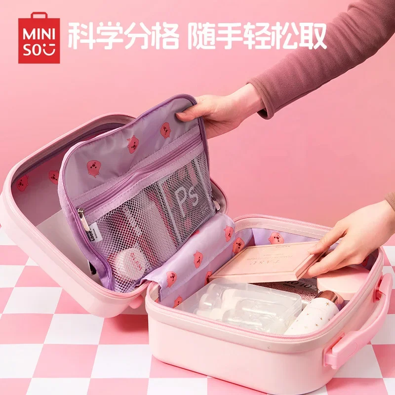 MINISO 14inch Loopy Hand Luggage Fashion GirlsTravel Suitcase Portable Anime Large Capacity Waterproof Cosmetic Case Gift