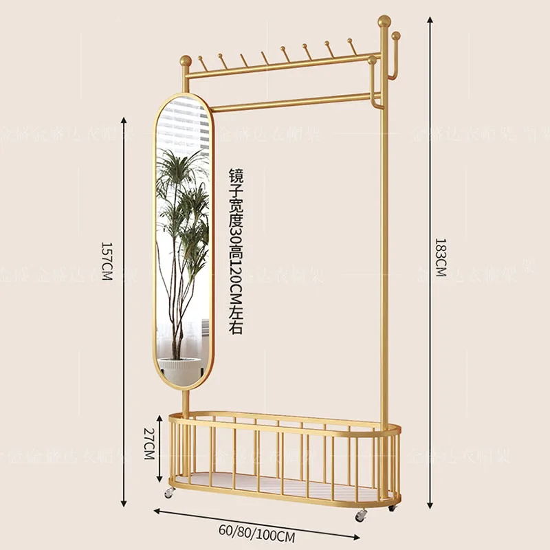 Garmentg Coat Rack Clothes Rack Shelfs Wheels Entrance Saving Clothes Rack Balcony Drying Perchero Pared Modern Furniture image 5