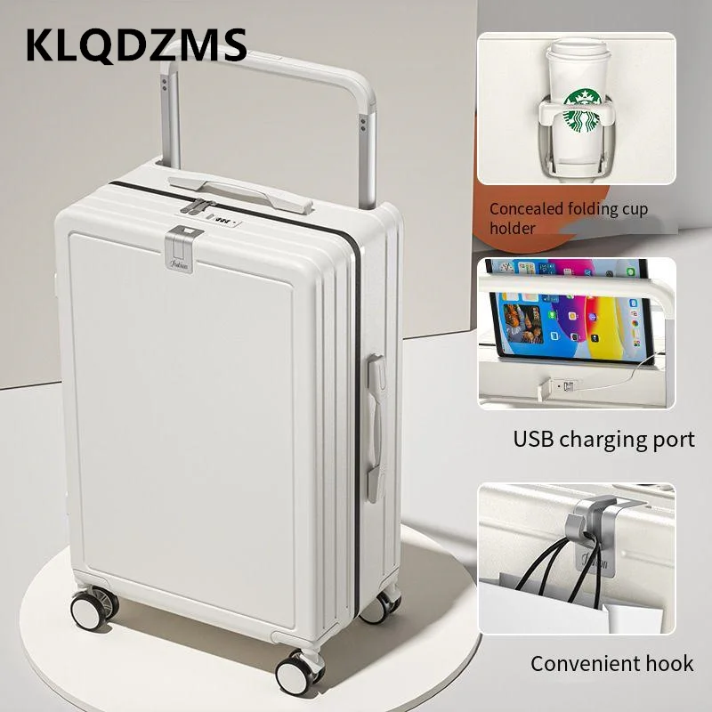 Klqdzms 20 "22" 24 "26 Polegada bagagem de cabine pc embarque caso carregamento usb trole caso saco de viagem com rodas mala