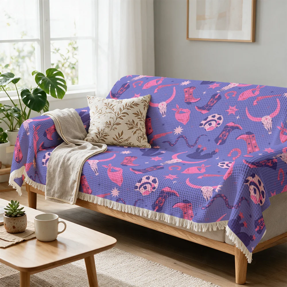 Decorative Sofa Throw Blanket Hippo Print Living Room Couch Cover Stylish Indoor Outdoor Throw for Bedding Home Decor Gift