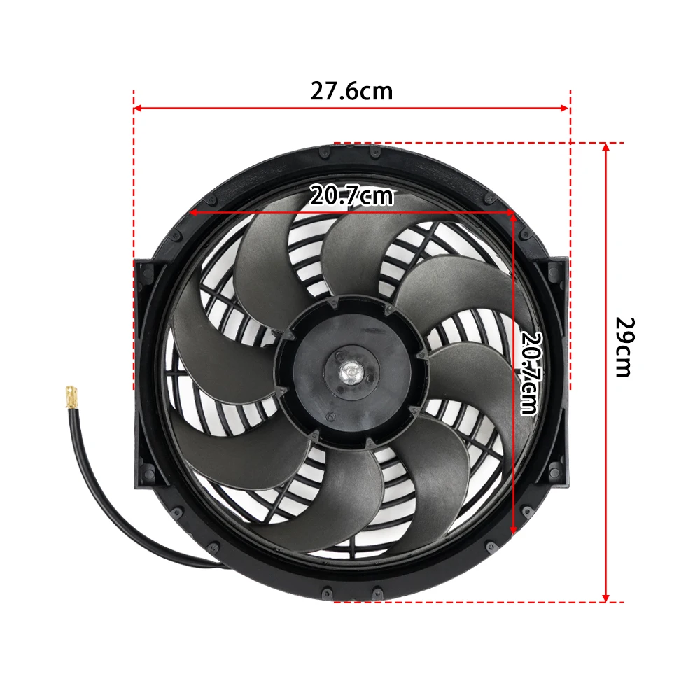 Universal 8 Row Transmission Radiator Oil Cooling + 10 Inch 12V Car Air Conditioning Electronic Slim Fan Cool Kit Aluminum