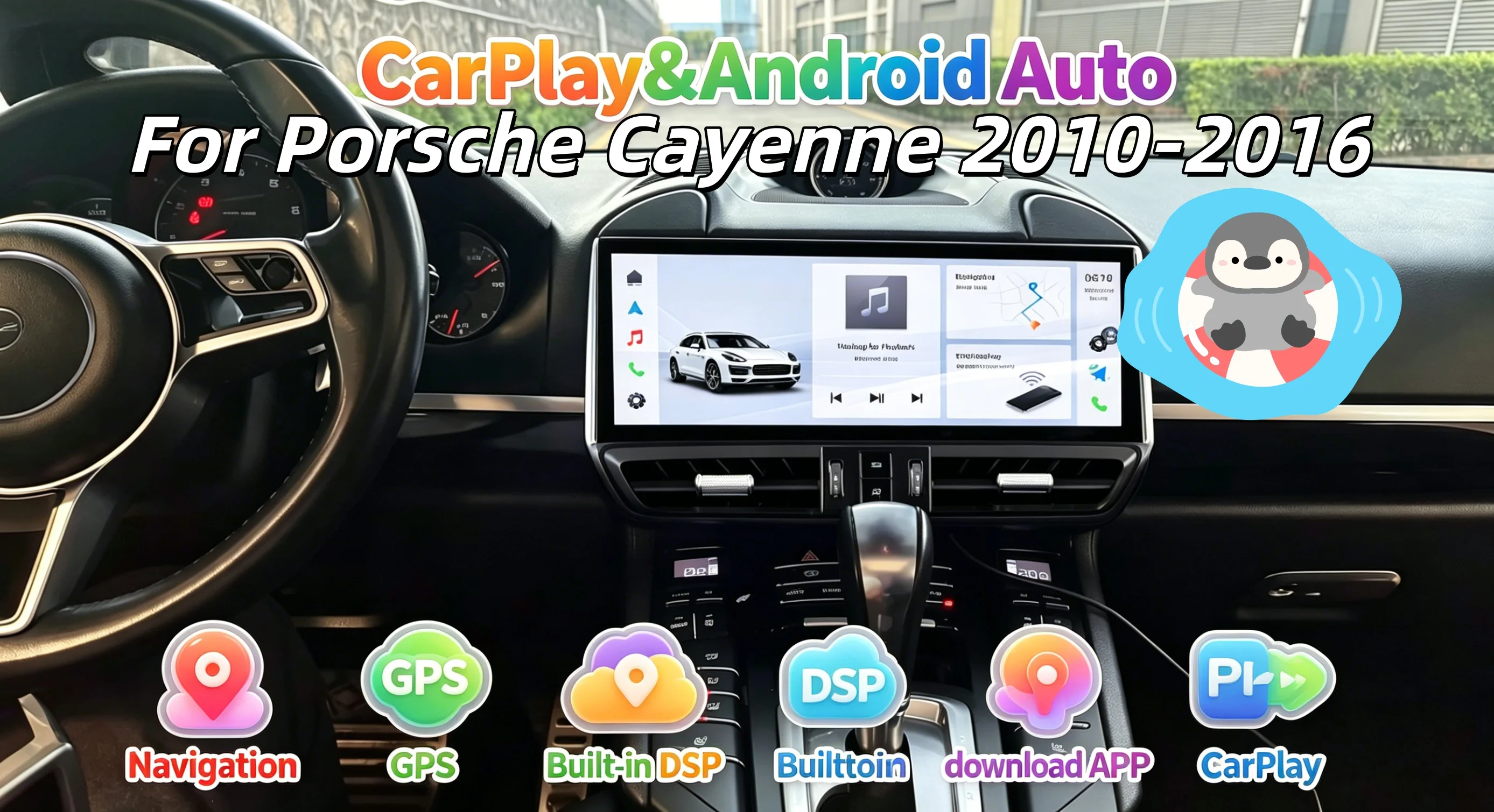 

Multimedia Bluetooth 5.0 Stereo For Porsche Cayenne 2010-2016 Wireless CarPlay Android Auto Touch Screen Head unit 4G WIFI