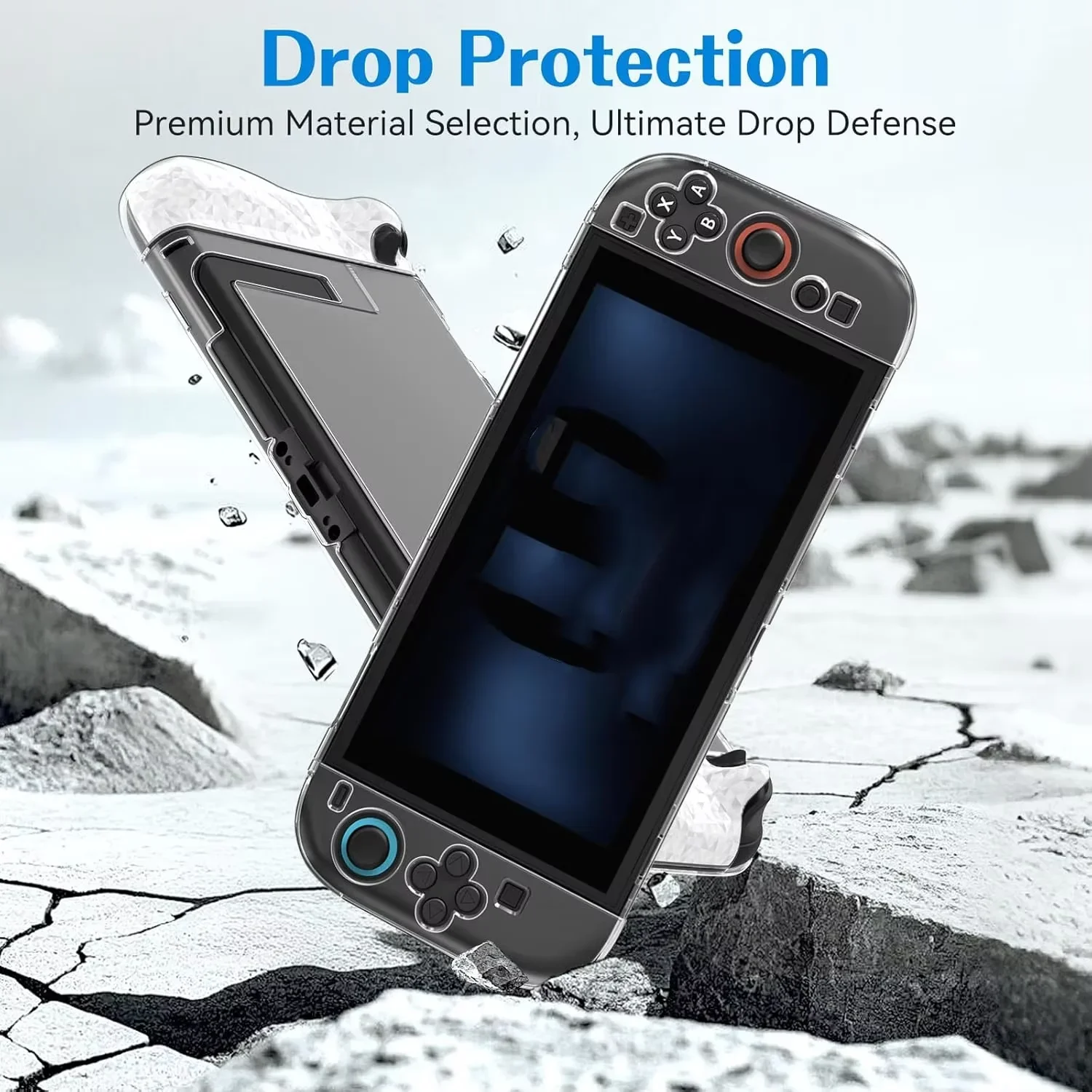 حافظة من البولي يوريثان الحراري لوحدة تحكم NS2 Joycon غطاء حماية كريستالي سبليت غلاف حماية مضاد للخدش للتبديل 2 ملحقات