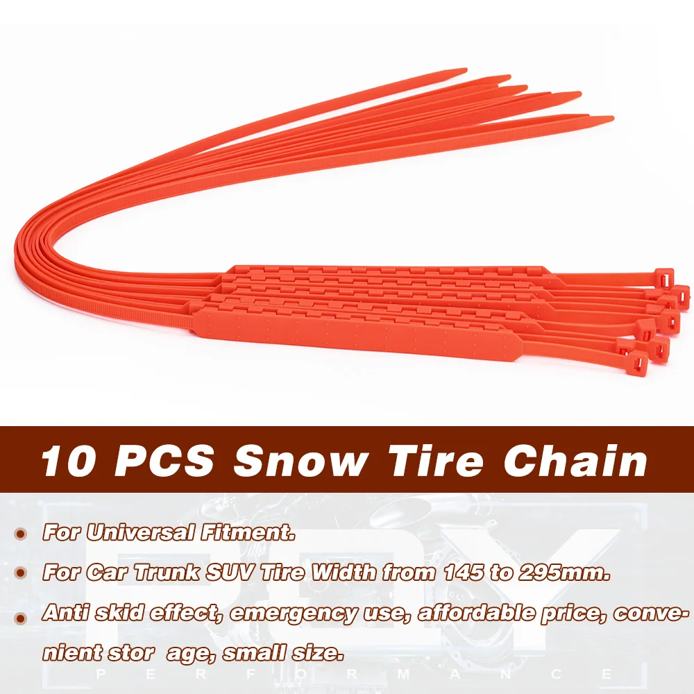 10Pcs Car Winter Tire Wheels Snow Chains Snow Tire Anti-skid Chains Wheel Tyre Cable Belt Winter Outdoor Emergency Chain STC01