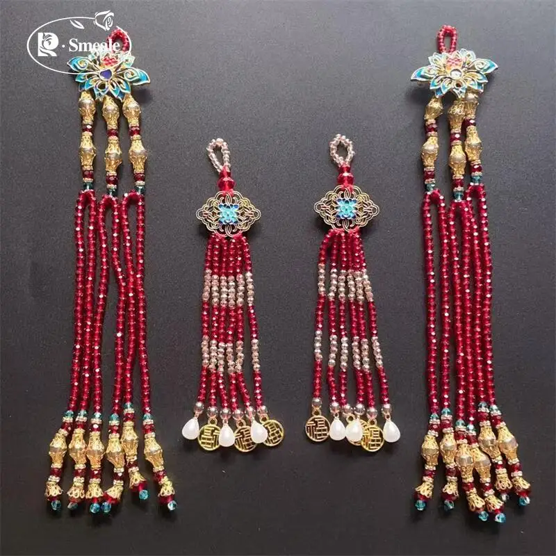 2 Stück Kristallperlen-Quasten-Ohrringe. Hängende Perlenohrringe Kopfschmuck Strass-Schmuck Spitze DIY Handwerk. Handgenähte Kristallquaste