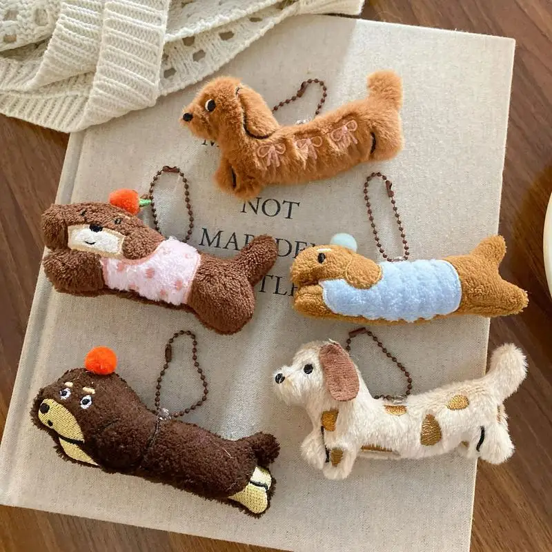 Animal chaveiro dachshund pelúcia chaveiro de pelúcia filhote de cachorro dos desenhos animados chaveiro mochila decoração para sala de aula formatura aniversário