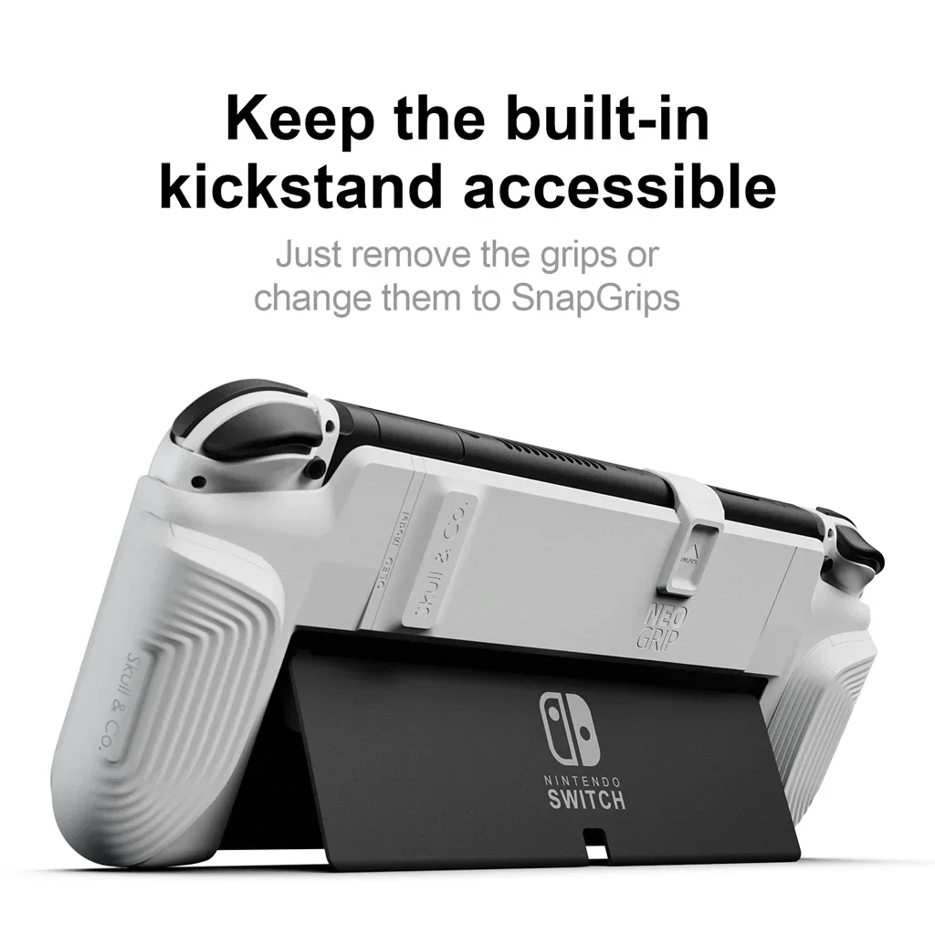 Skull & Co. NeoGrip with Replaceable Ergonomic Grip Protective Case for Nintendo Switch OLED and Regular Switch