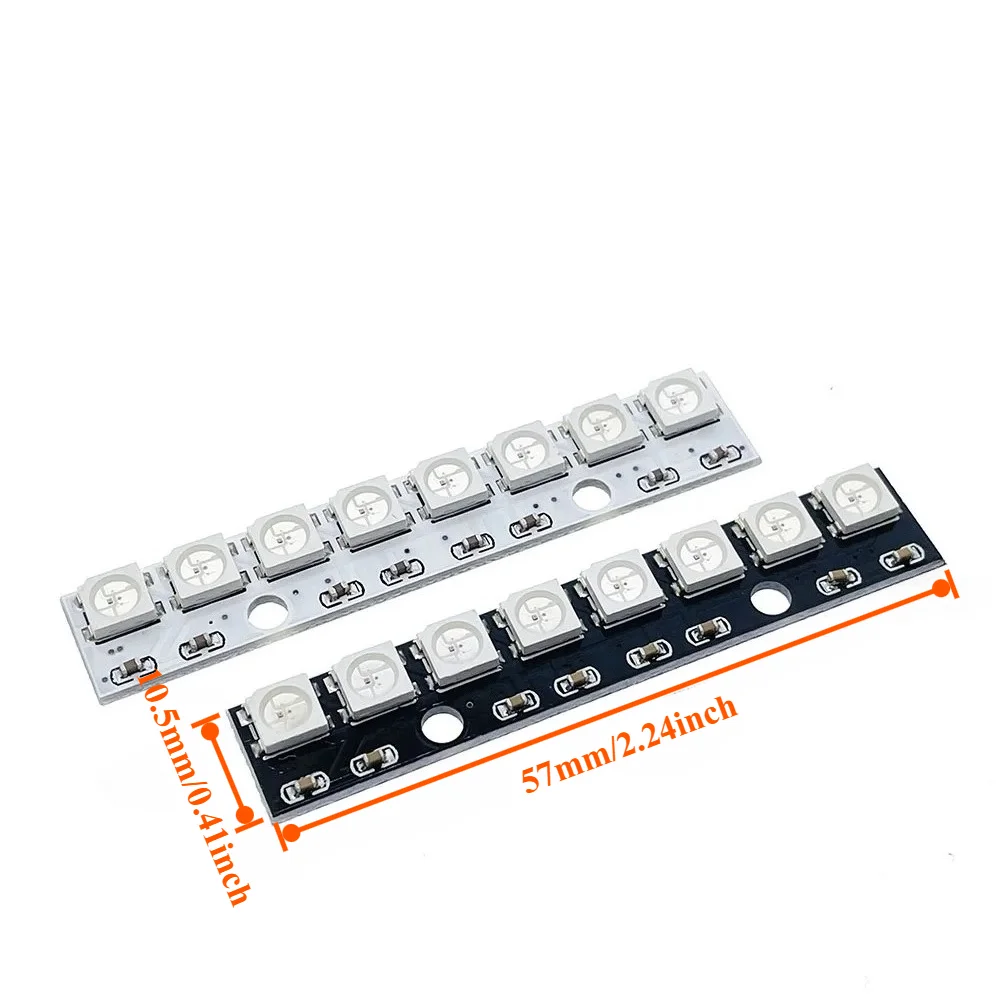 WS2812B 8-Bit RGB LED Board 5050 Full Color Built-in Driver Light Module 10Pcs for Arduino