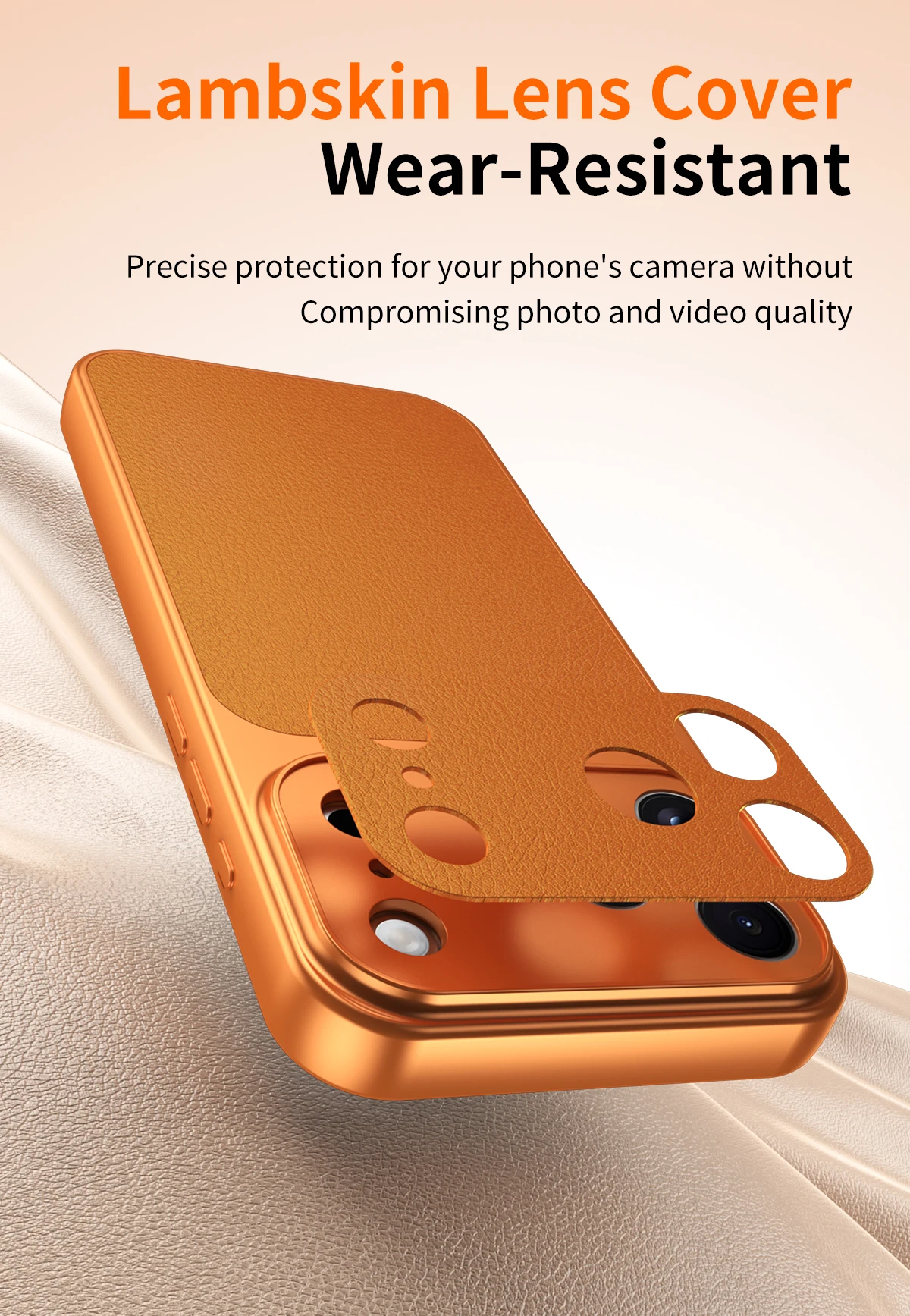 Erschwingliche Luxus Premium PU Lammleder Silber Weiß Schwarz Handyhülle für iPhone 17 16 15 14 13 12 11 Plus Pro Max X XR Rückseite – Detail 4
