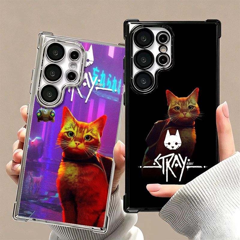 Stray Cat Game B-12 Soft Phone Case For Samsung Galaxy S26 Ultra S25 Edge S24 FE S23 Plus S22 S21 + S20 Plating Anti-Fall Fundas