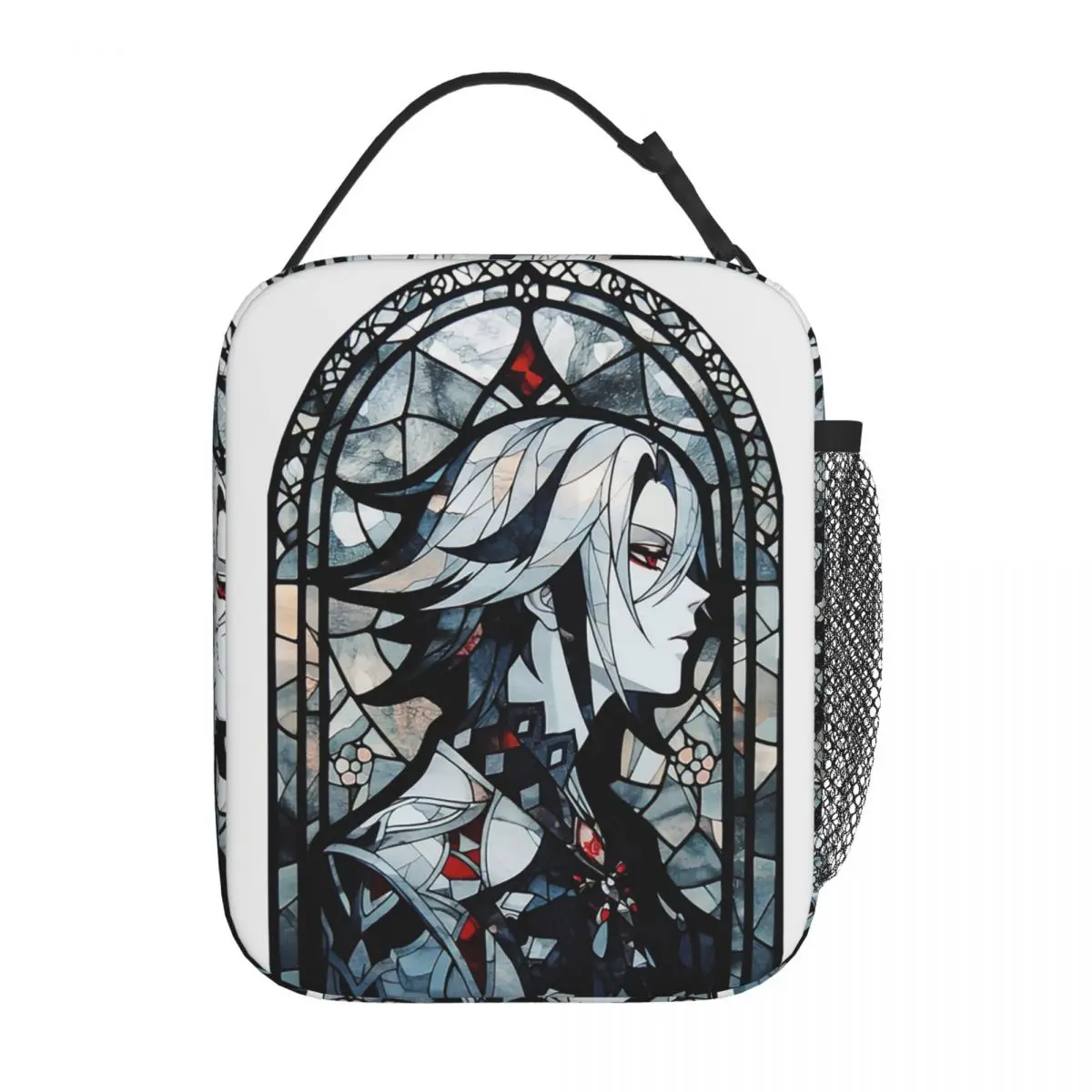 Genshin Impact Arlecchino Anime Insulated Lunch Bag for Women Children Portable Food Boxes Thermal Lunch Box Tote