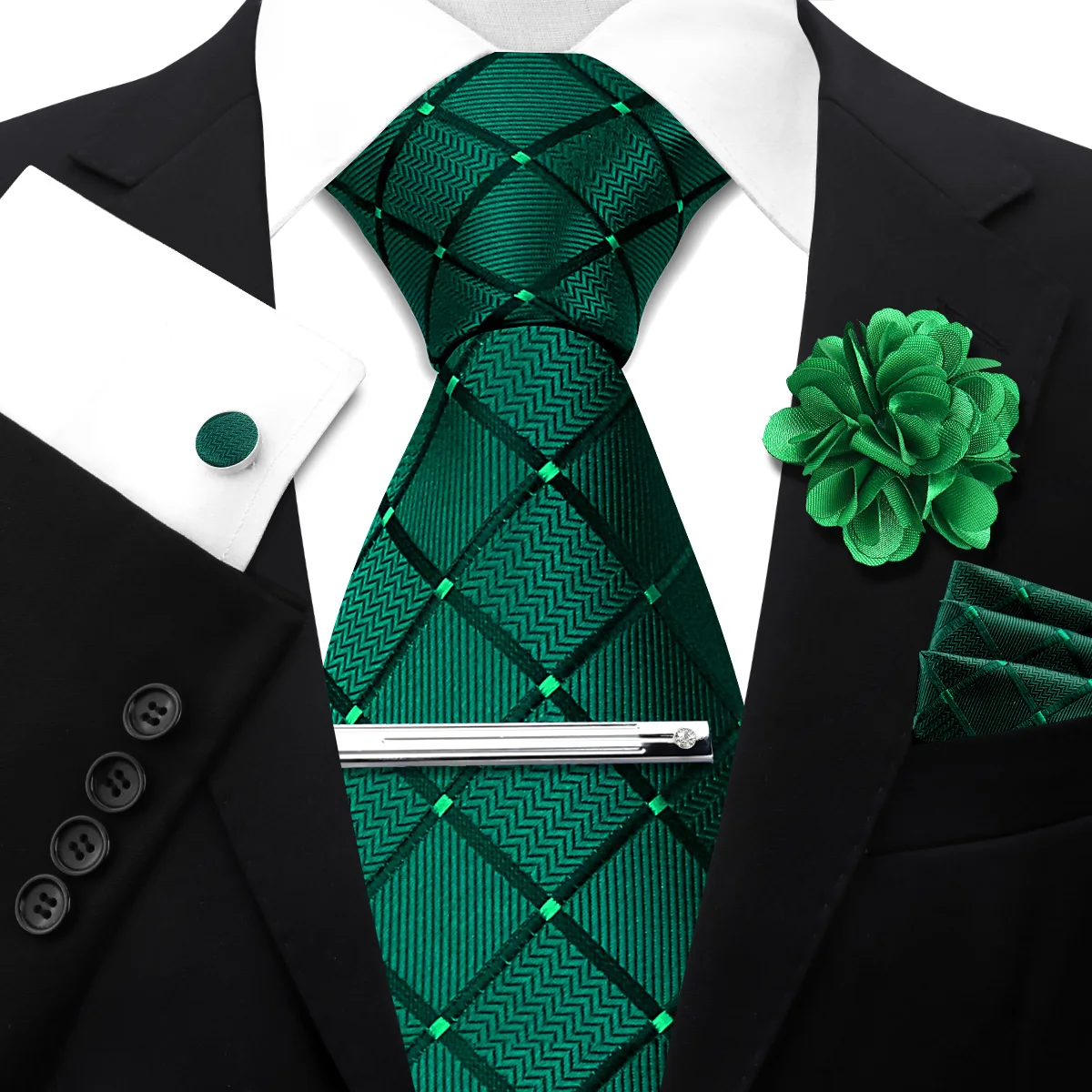 conjunto-de-gravata-lenco-de-bolso-prendedor-de-gravata-abotoaduras-e-broche-floral-para-homens-acessorios-de-moda-para-casamento-e-trajes-formais-gravatas-xadrez-vermelhas