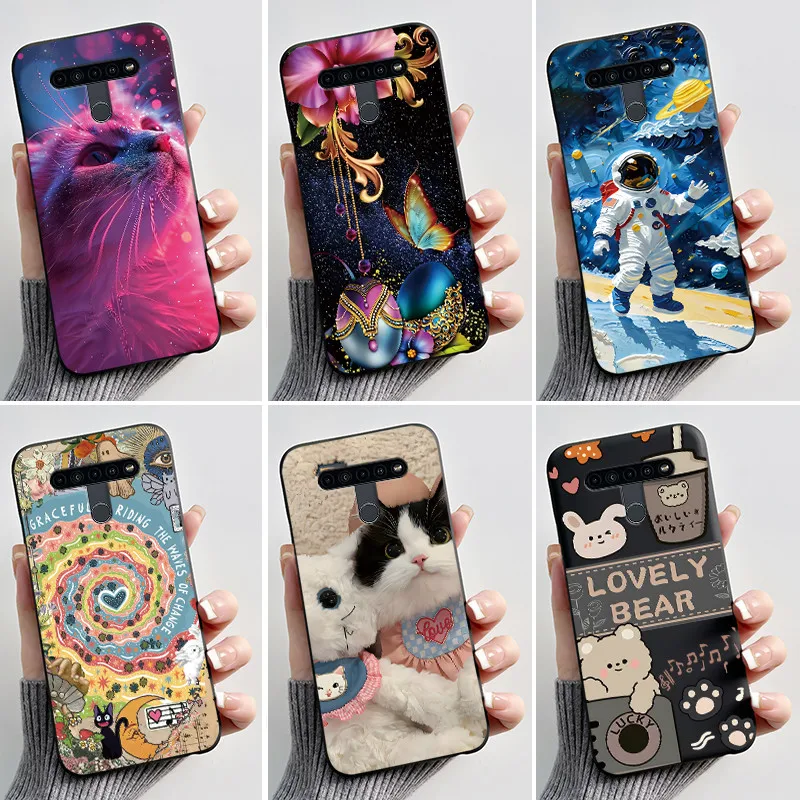 Funda para LG K41S K51S, funda suave LM-K410 LM-K510, funda trasera para teléfono con dibujos de gatos, estética, a la moda, a prueba de golpes, parachoques de silicona
