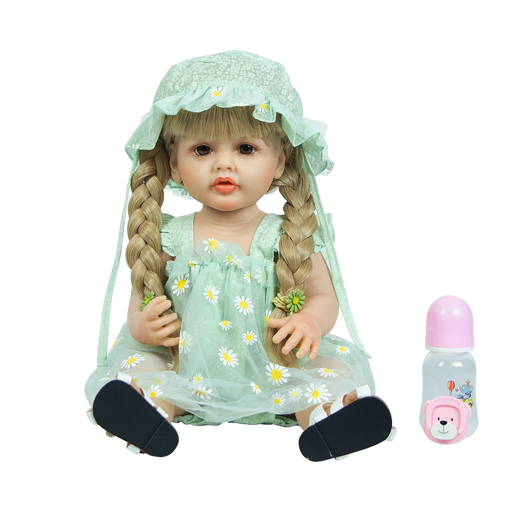 New Arrive 22 Inch Reborn Baby Doll Princess Dress Reborn Baby Girl For Children's Toy Birthday and Children's Day Gift