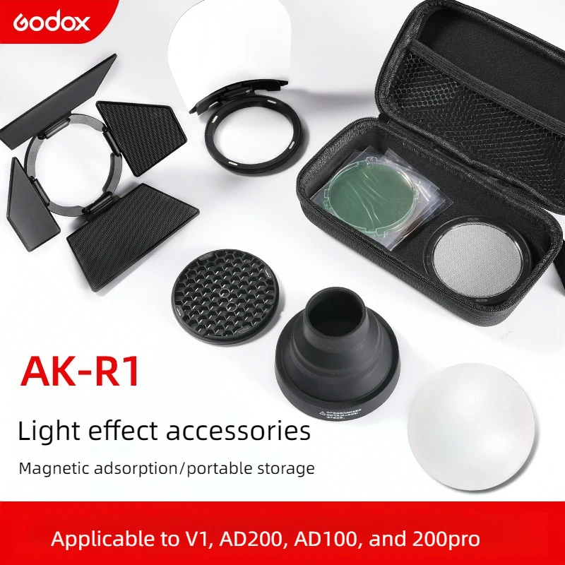 Shenniu AKR1 round lamp head magnetic attachment ad200pro accessory V1 flash semi-circular soft light cover set-top flash light