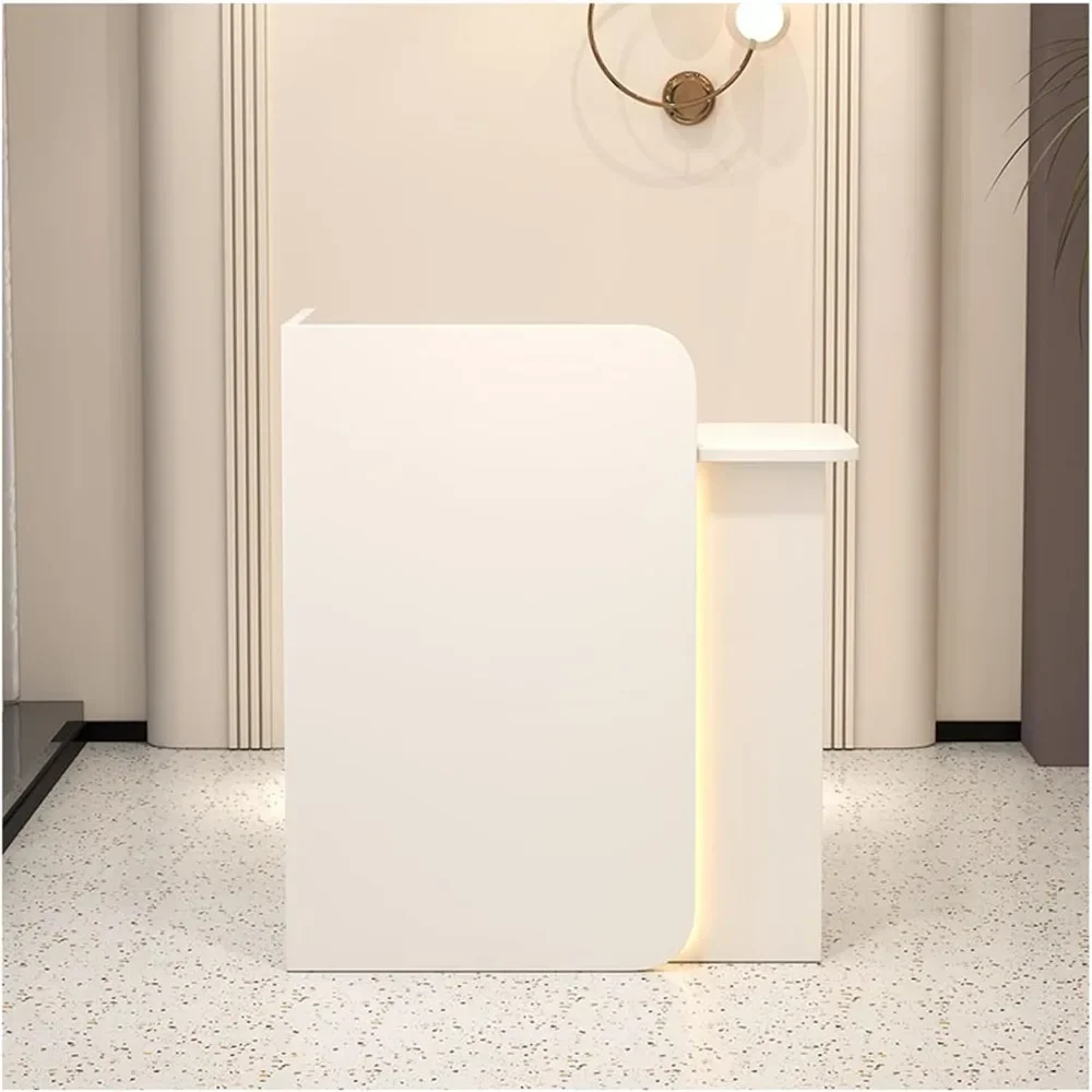 Reception Desk,Modern Retail Counter, Front Counter Desk with Lockable Drawers, Stations Table Front Reception,Beauty Salon Desk