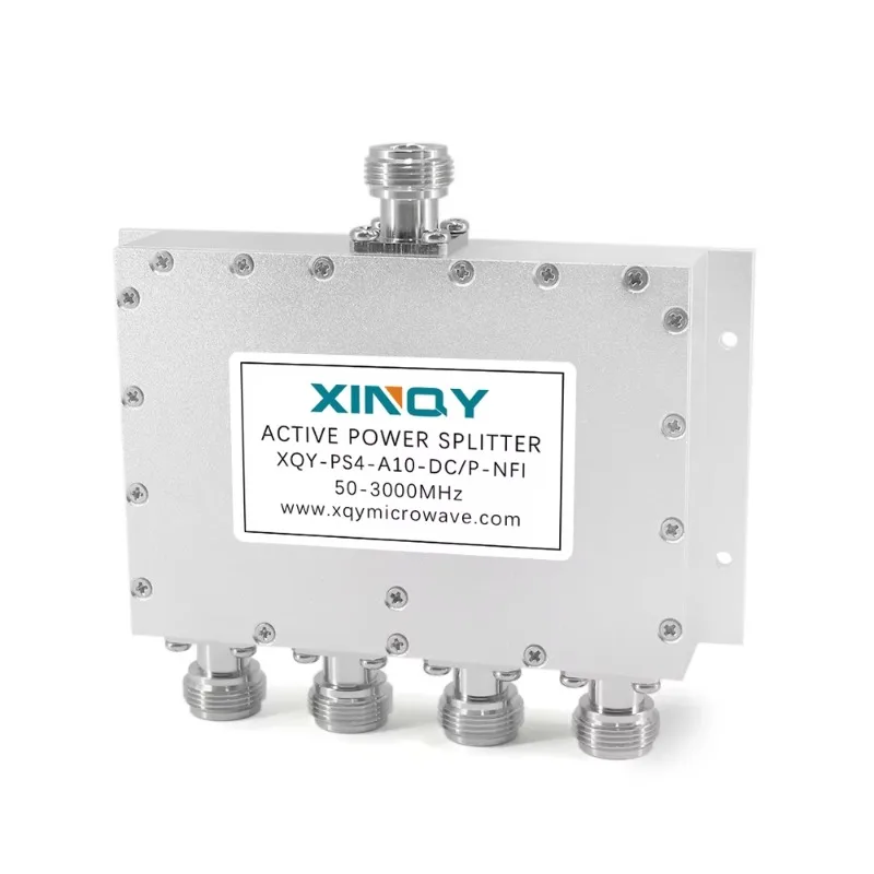 XQY-PS4-A10-DC/P-NFI 4-channel RF power splitter/combiner 102dB gain N-type female resistor splitter 1.1-1.7GHz