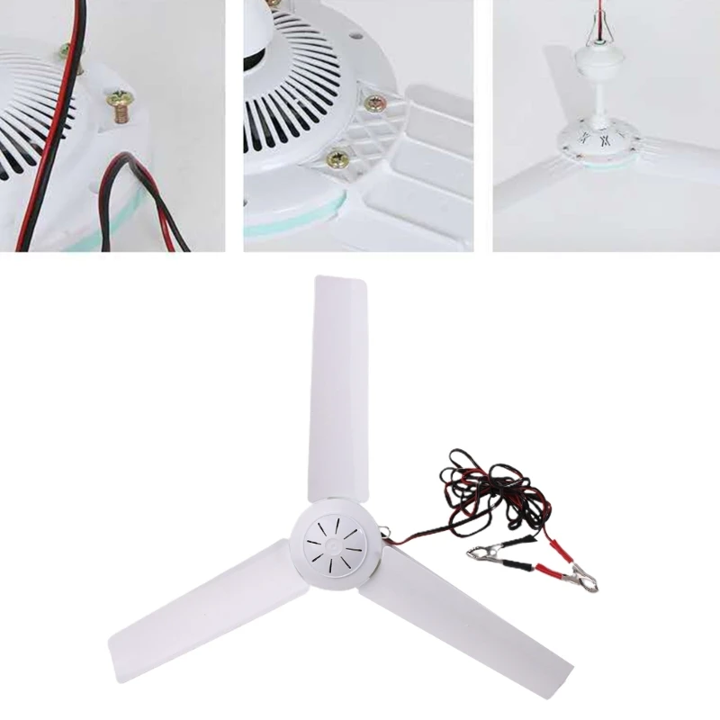 DC12V Low-voltage Ceiling Hanging Fan Household Camping Electrical Fan,Ceiling Canopy Fan for Camping Tent K1KF