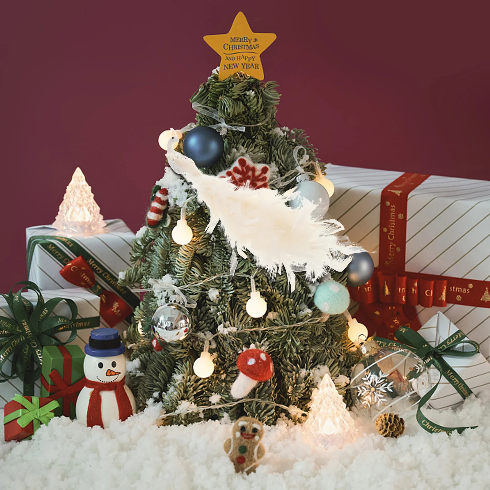 

Christmas Peacock Ornament Clip-on 3D Simulation Peacock Decoration Xmas Tree Decor Party Supplies Festive Holiday Decoration