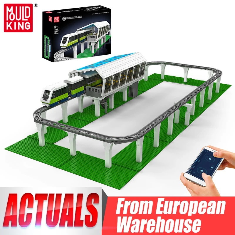 Mould King 12040 Jouets techniques de construction de voitures, le train léger italien Marconi Express télécommandé, blocs de construction en briques, cadeau de Noël pour enfants