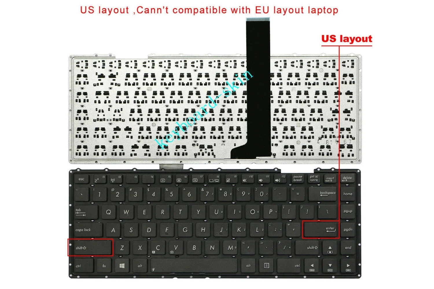 New US keyboard No-frame for ASUS X450 X450VC X450CC X450E X450EI311VC-SL series laptop