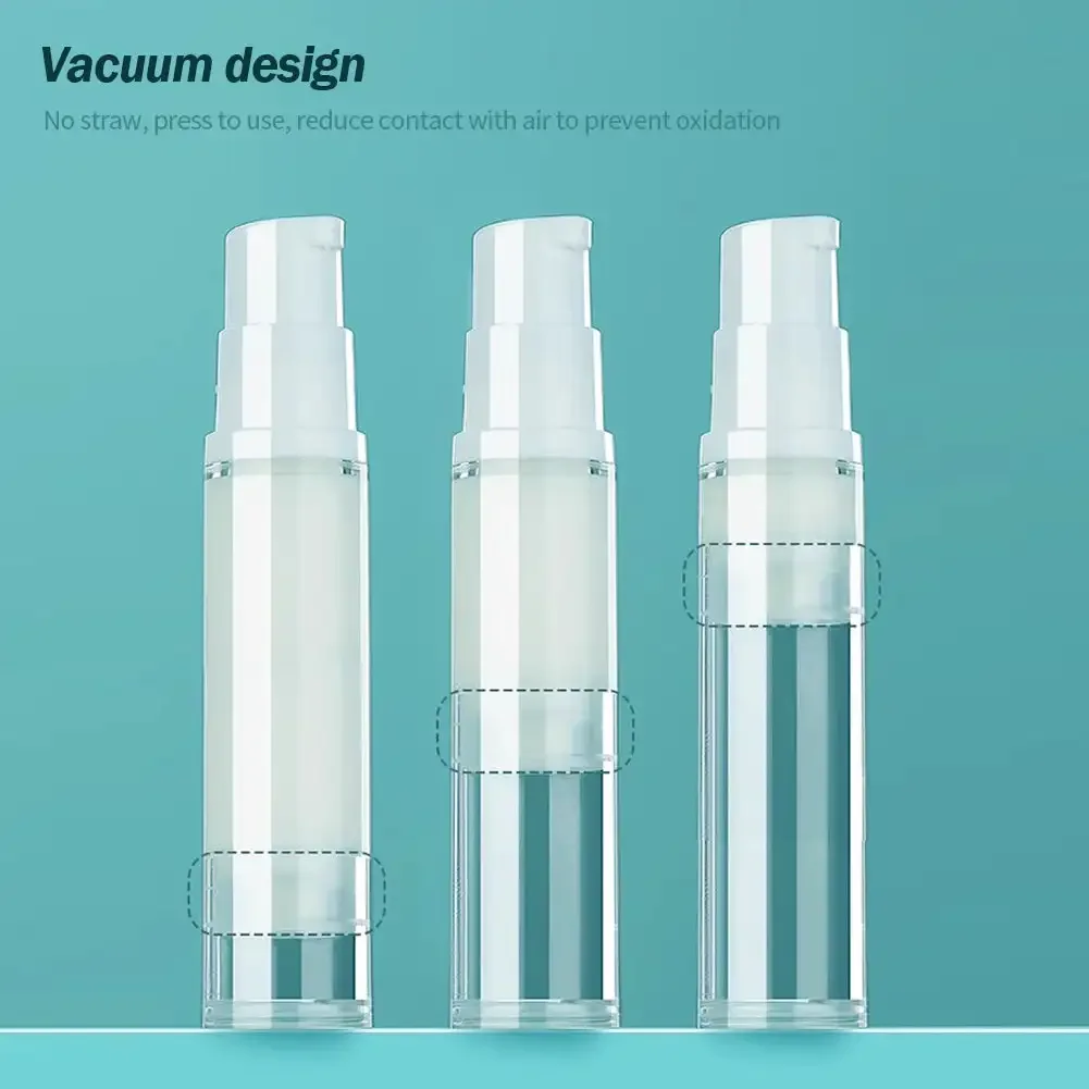 5ML 10ML Clear Airless Cosmetic Cream Pump Bottle Travel Size Dispenser Makeup Container for Cream Gel Lotion