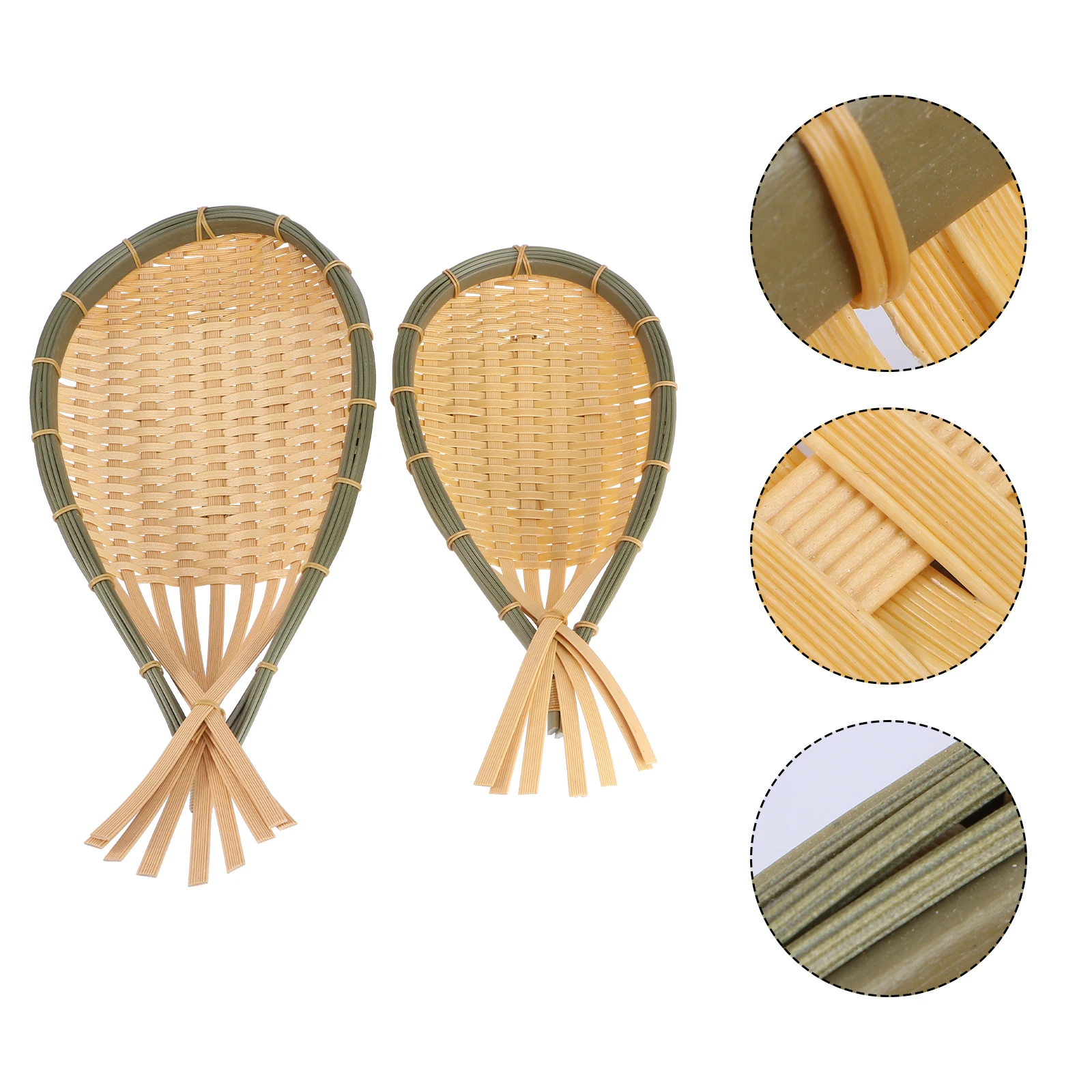 

2Pcs Storage Basket Set Simulated Rattan Plastic Fruit Bread Basket Decorative Home Kitchen Pantry Table Decor Storage Container