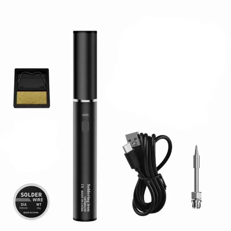 USB Soldering Iron Kit 5V Mini Adjustable Temp, Compact Soldering Iron for DIY Hobbyists and Home Repairs Rapid Heat Recovery