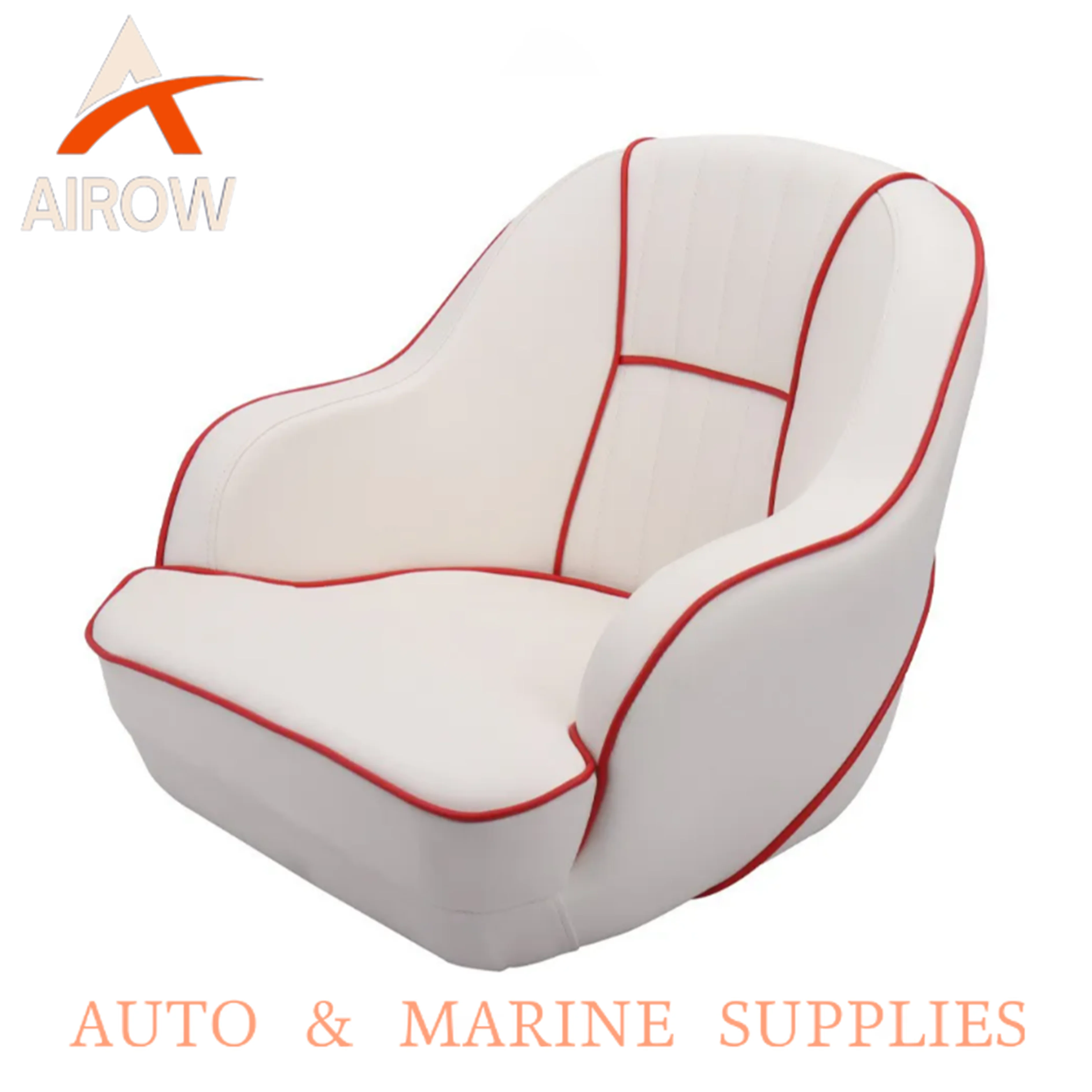 Airow auto Customized Luxury Boat Seats White High-Back Soft Pack Aluminum Hinge Chair with PU for Yachts and Boats