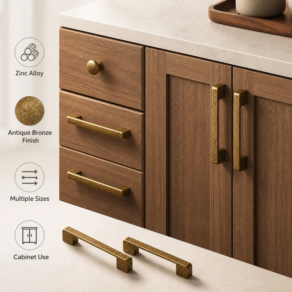 Antique Bronze Cabinet Handles Victorian Style Corrosion Resistant Drawer Handles DIY Friendly Antique Finish Cabinet Knobs
