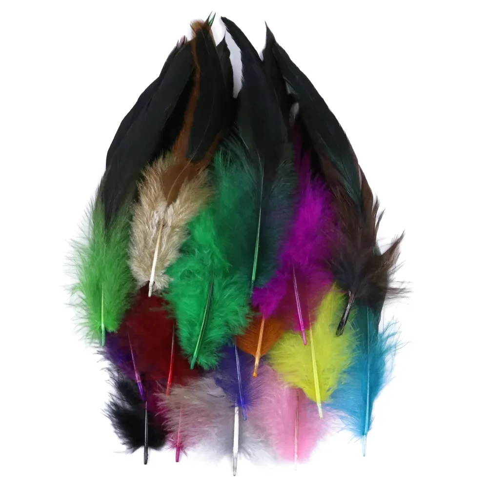 100PCS Colorful Rooster Tail Feathers Natural Pheasant Plumas 5-7 Inches for DIY Crafts Headdress Costume Sewing Accessories
