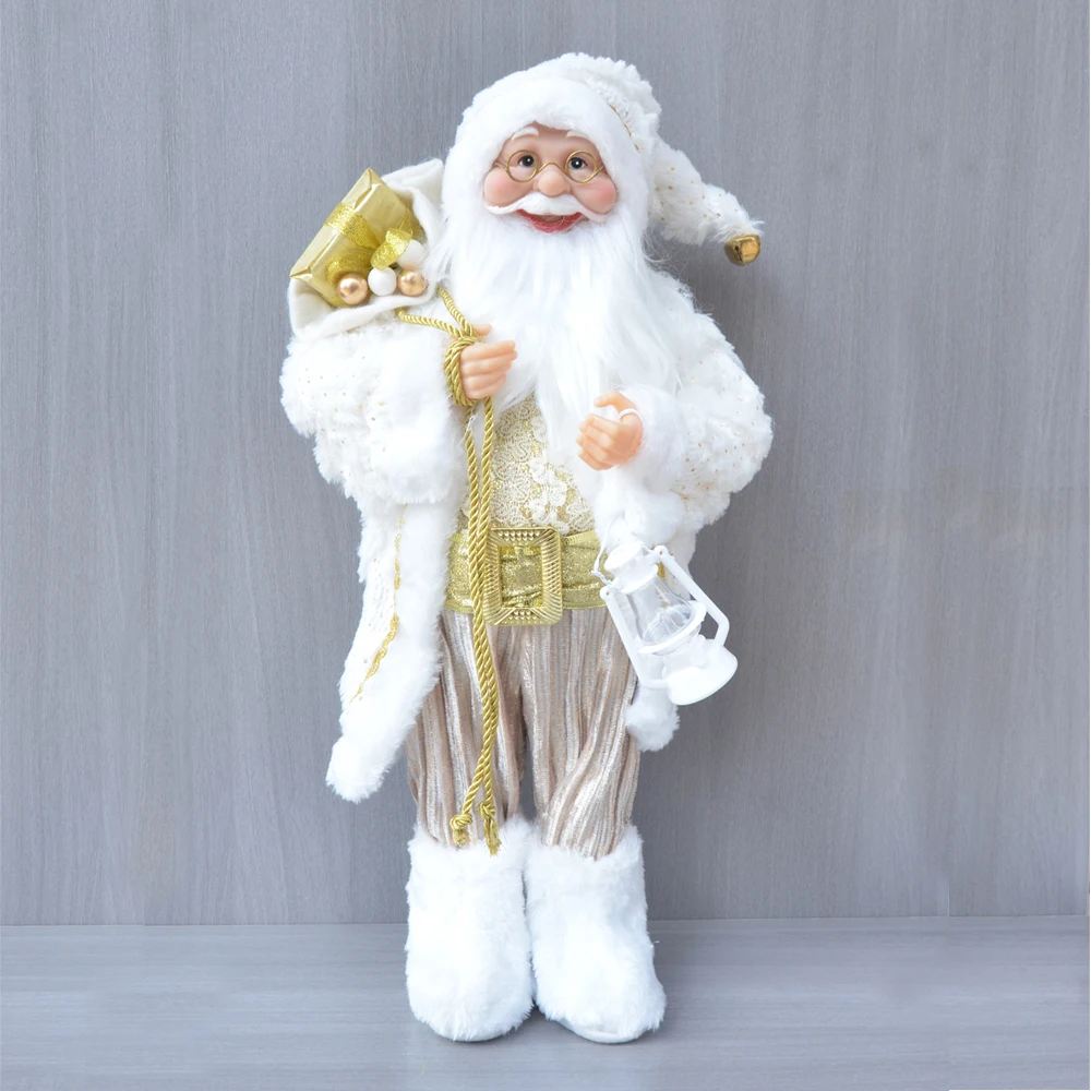 2026 New Year Christmas Decoration Santa Claus Doll Grandpa And Grandma, 45CM White