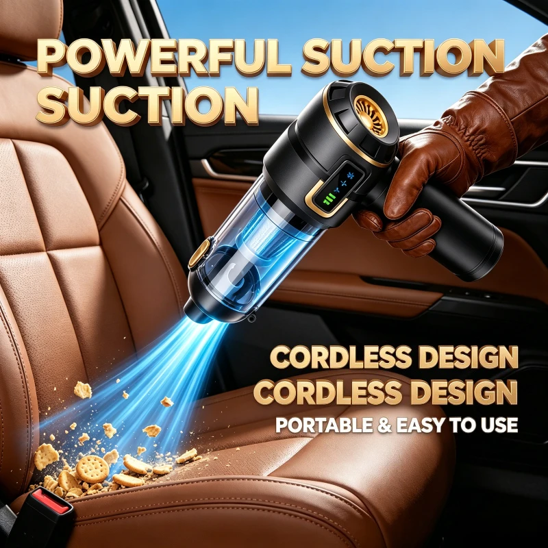 Mini Aspiradora para Auto, Inalámbrica, con Gran Potencia de Succión de 998000PA, Aspiradora Portátil de Mano para Vehículo