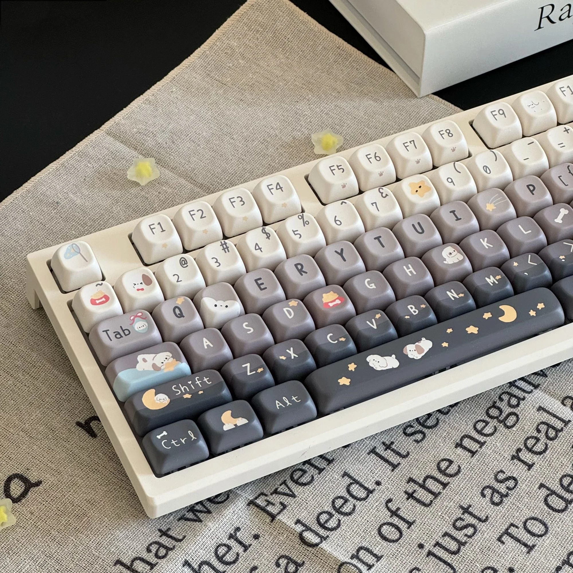 

Galaxy Dreamer Theme Keycaps 138 Keys PBT Five-Sided Sublimation Mechanical Keyboard Caps EOA Profile Gradient Gray Keycap