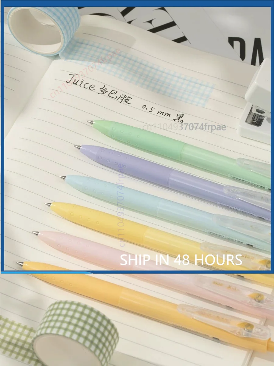 For PILOT Juice Dopamine‑Color Gel Pen LJU‑10EW 0.5mm Black Ink Click‑Type Exam Practice Writing Student Stationery(5PCS)