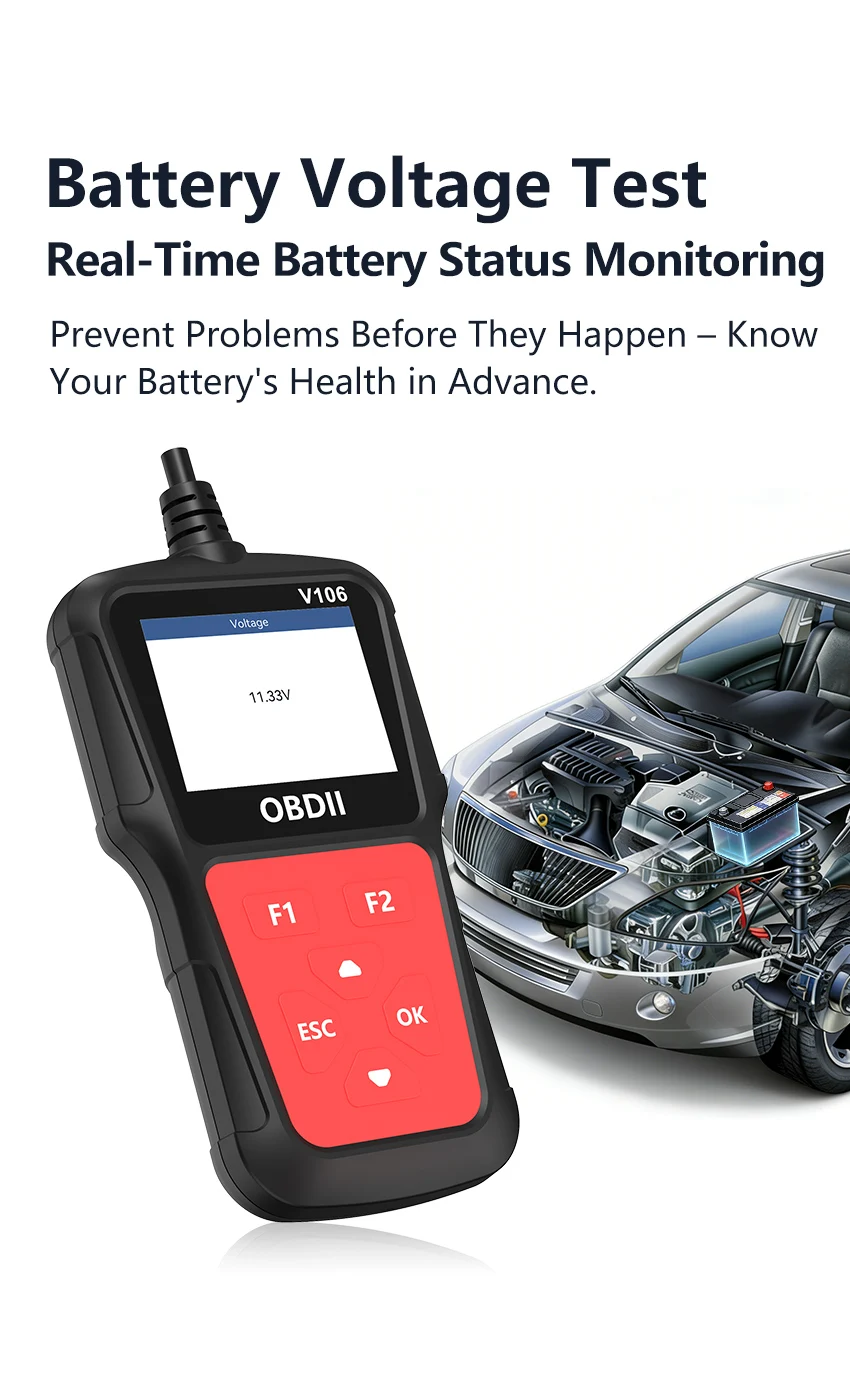 2026 Neuester OBD2-Scanner Professionelles OBD2-Autodiagnosegerät Codeleser Scan-Tool Löscht Fehlercodes Unterstützt 12 Sprachen – Detail 7