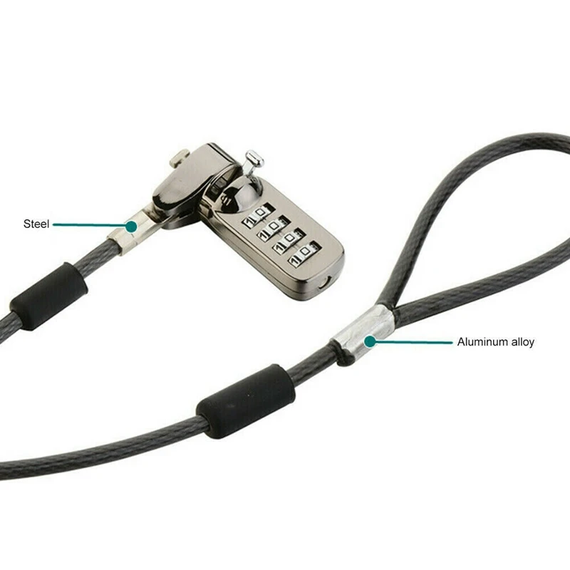 Laptop Notebook Cable Lock, Combinação Anti-Theft Segurança, Senha de 4 dígitos, Melhores ofertas