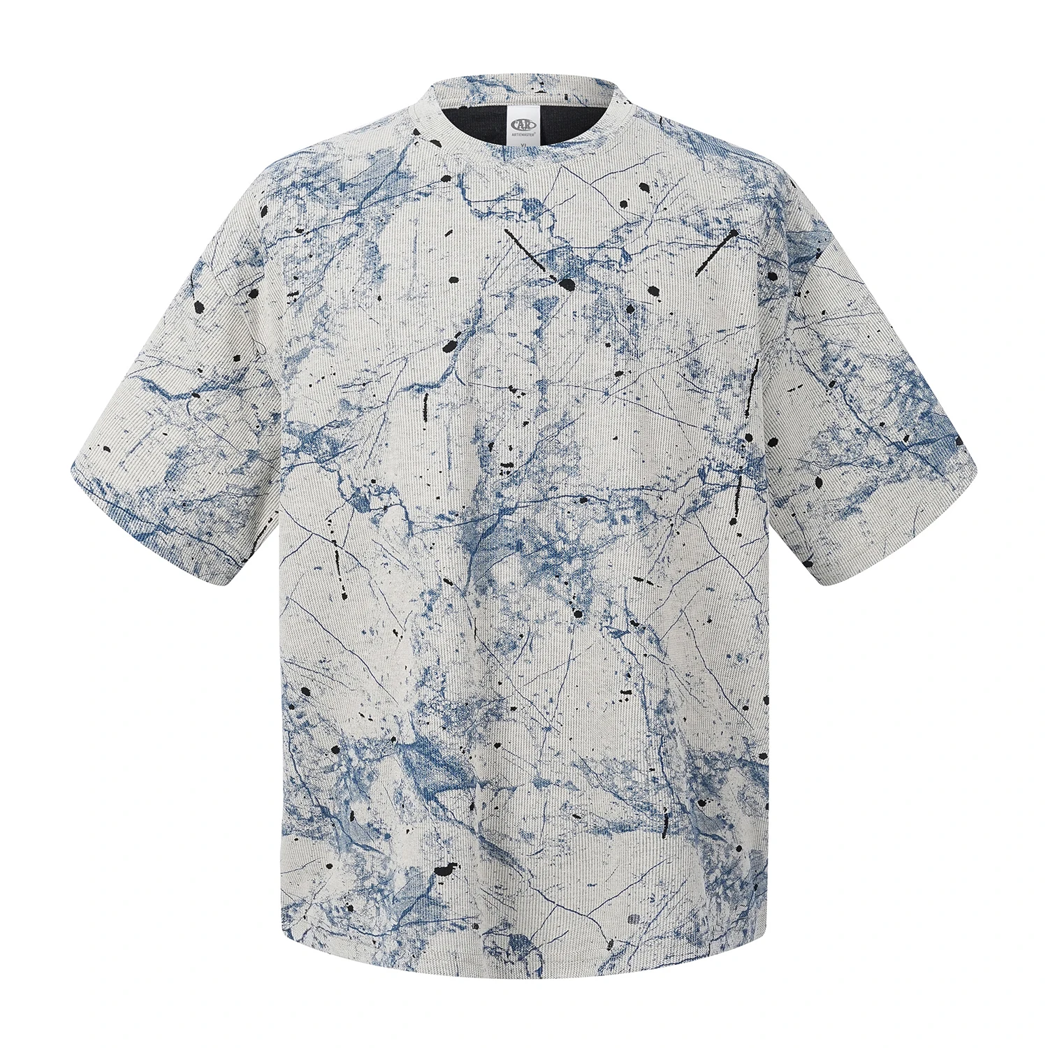 

Unisex Street Summer Burn Out Splash Ink Contrast Color Loose Round Neck Short Sleeve T-Shirt Oversized Thin Tees Tshirts Cotton