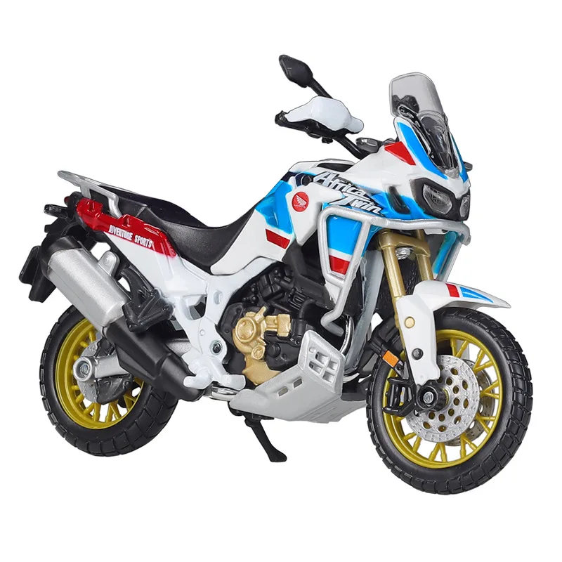 Maito Bburago Honda Africa Twin Adventure 1:18 Model Motor Aloy Model Motor Sepeda Miniatur Mainan Balapan untuk Koleksi Hadiah