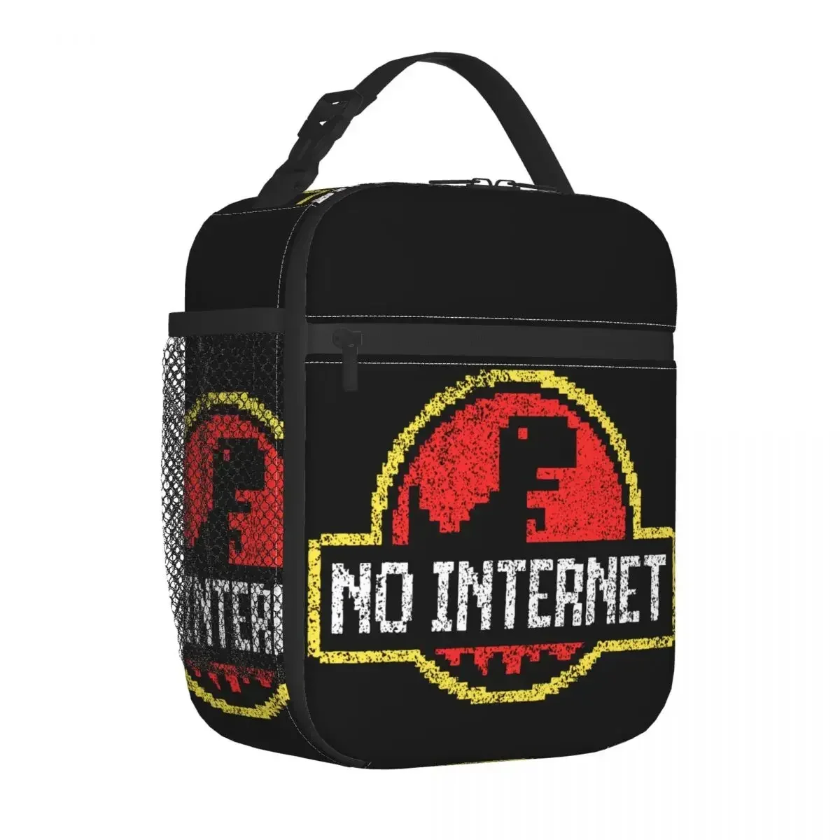 No Internet Dinosaur Logo Insulated Lunch Bags Large Jurassic Offline Park Lunch Container Bag Tote Lunch Box Beach Outdoor