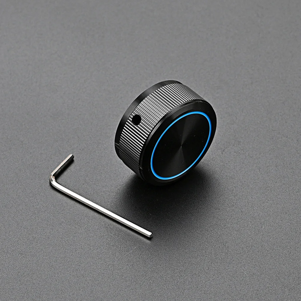 

1pcs Black Knurled Guitar Knobs Blue Circle Cnc Aluminum Audio Control Tone Volume Buttons For Electric Guitar Bass Accessories