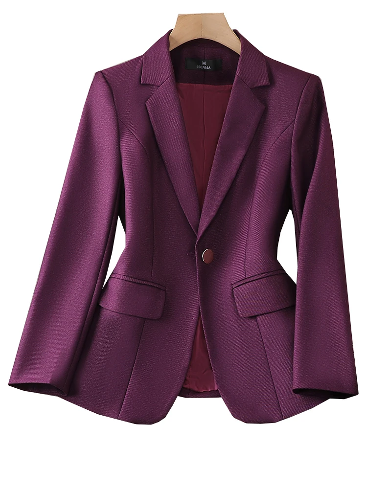 Women\'s Formal Blazer, Ladies, Female Business Work Wear, Jacket Coat, Green, Blue, Black, Purple