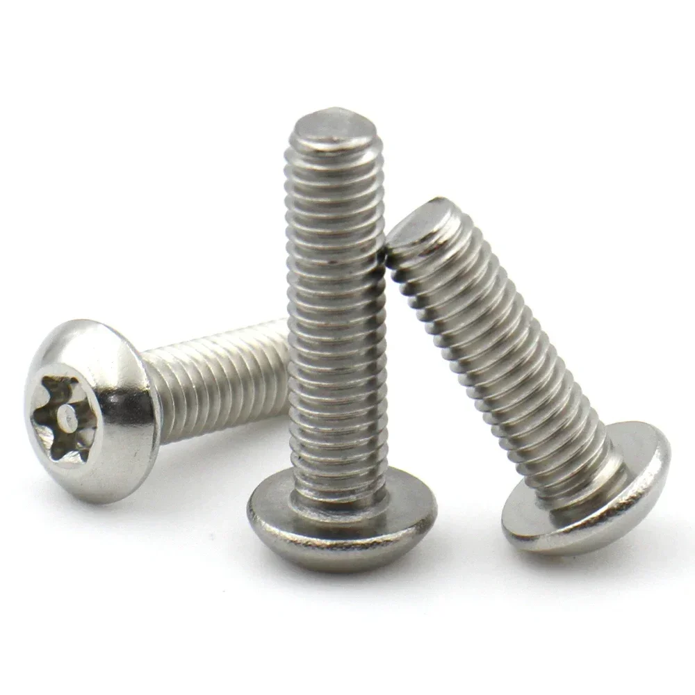 M2 M3 M4 M5 M6 M8 M10 304 Stainless Steel Round Head Six Lobe Torx Button Security Bolt With Pin Anti-theft Tamper Proof Screw