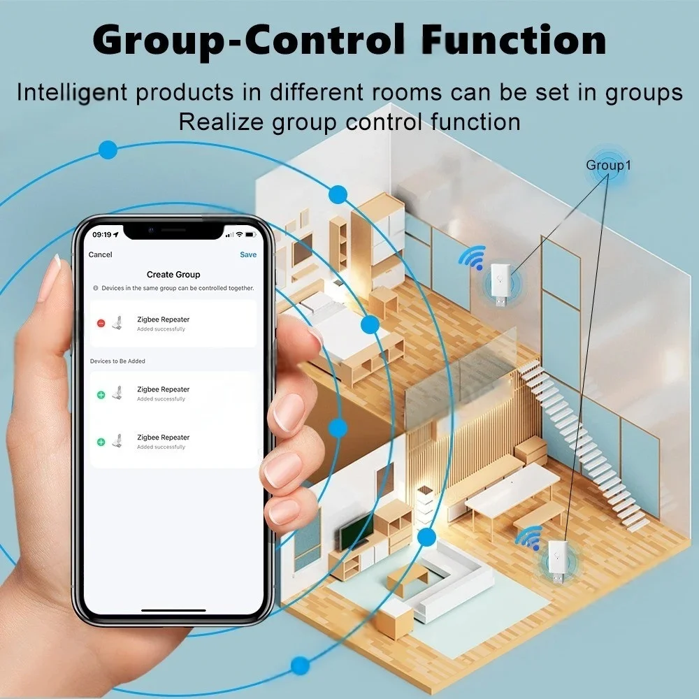 Tuya ZigBee3.0 리피터 증폭기 USB 신호 확장기 스마트 홈 장치 스마트 라이프 확장 APP 제어는 ZigBee Gateway와 함께 작동합니다.