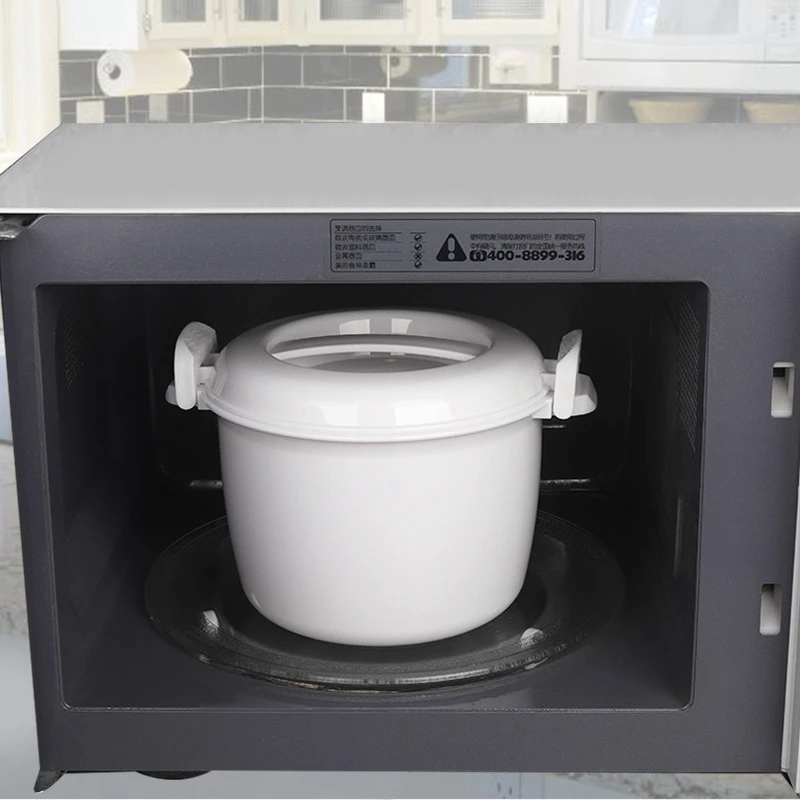 A01V-Microwave Rice Cooker Multifunction Small Lunch Container Microwave Cooker Cookware For Microwave Oven